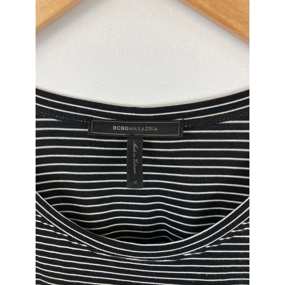 BCBGMaxazria striped gathered bottom dress M - Picture 2 of 5